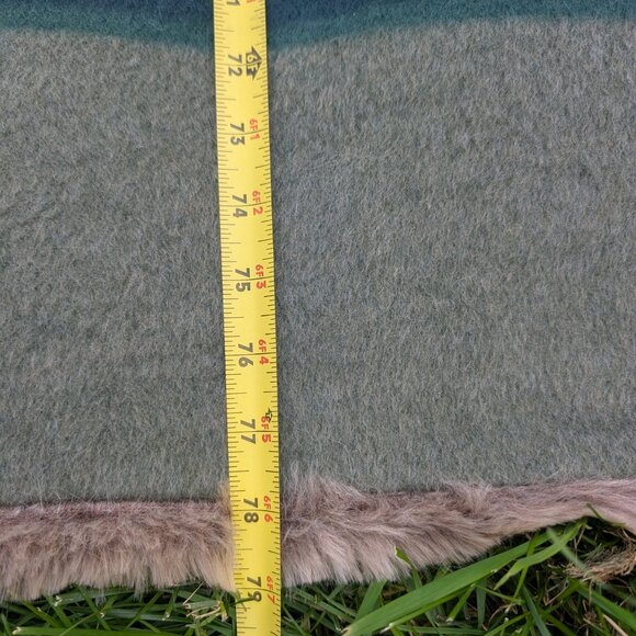 Pendleton PotteryBarn Wool-Acrylic Faux Fur Striped Yakima Camping Blanket - Picture 7 of 9